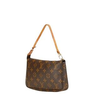 Louis Vuitton Shoulder Monogram Bag Leather Accessoires Pochette Brown
